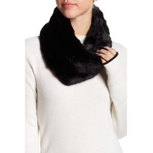 Faux Fur Black Cowl Scarf - Winter wear
